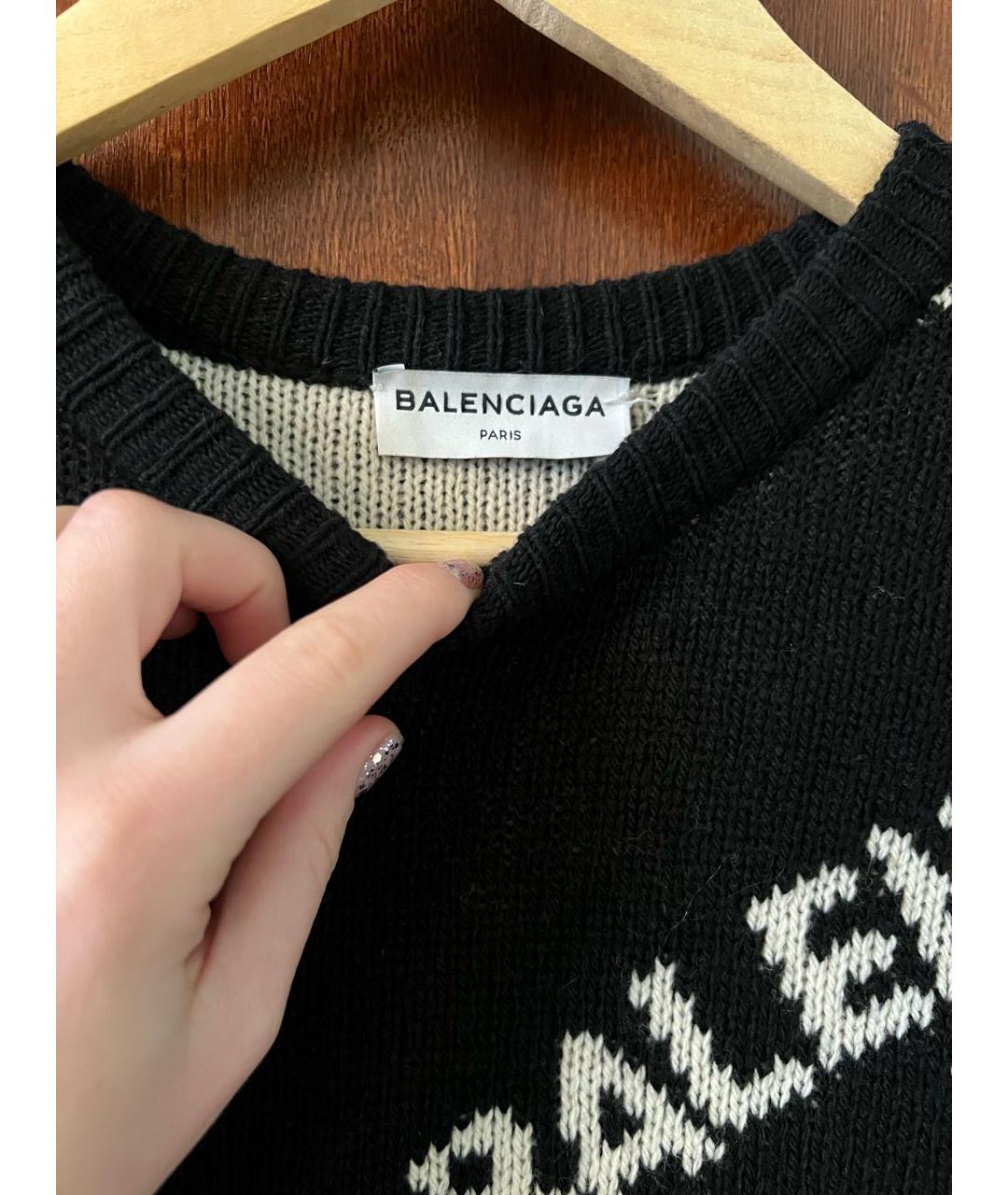 BALENCIAGA Черный шерстяной джемпер / свитер, фото 3