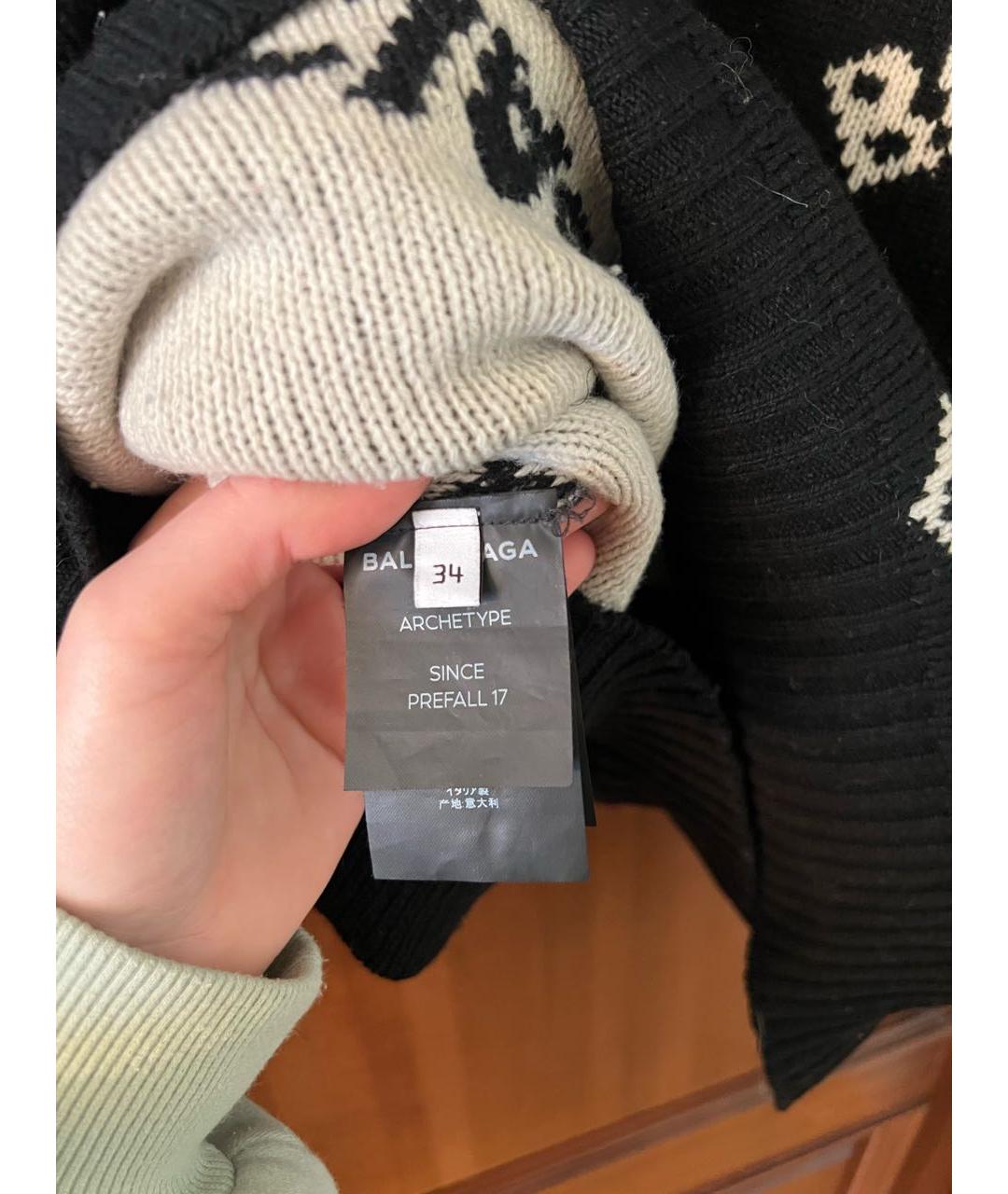 BALENCIAGA Черный шерстяной джемпер / свитер, фото 4
