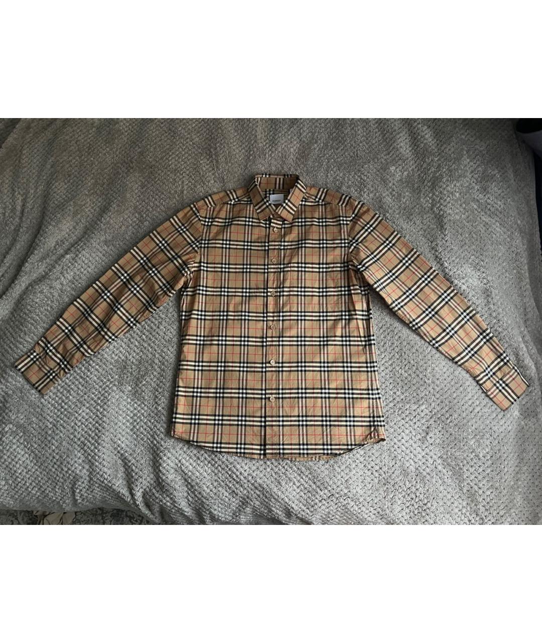 BURBERRY Бежевая хлопковая кэжуал рубашка, фото 9