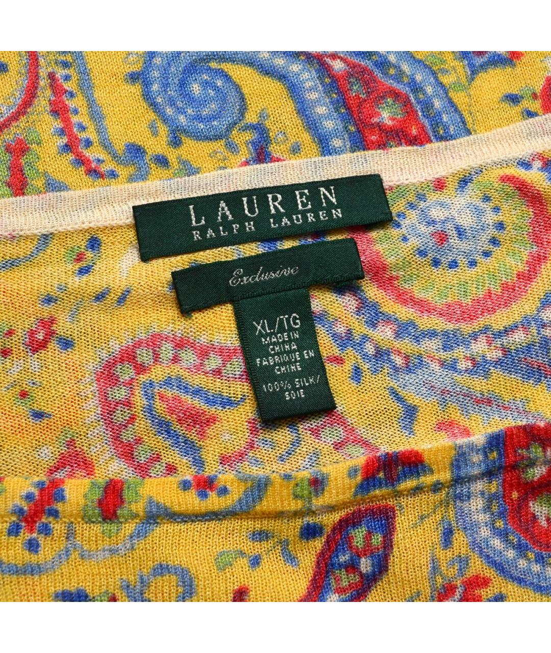 RALPH LAUREN Желтая шелковая блузы, фото 4