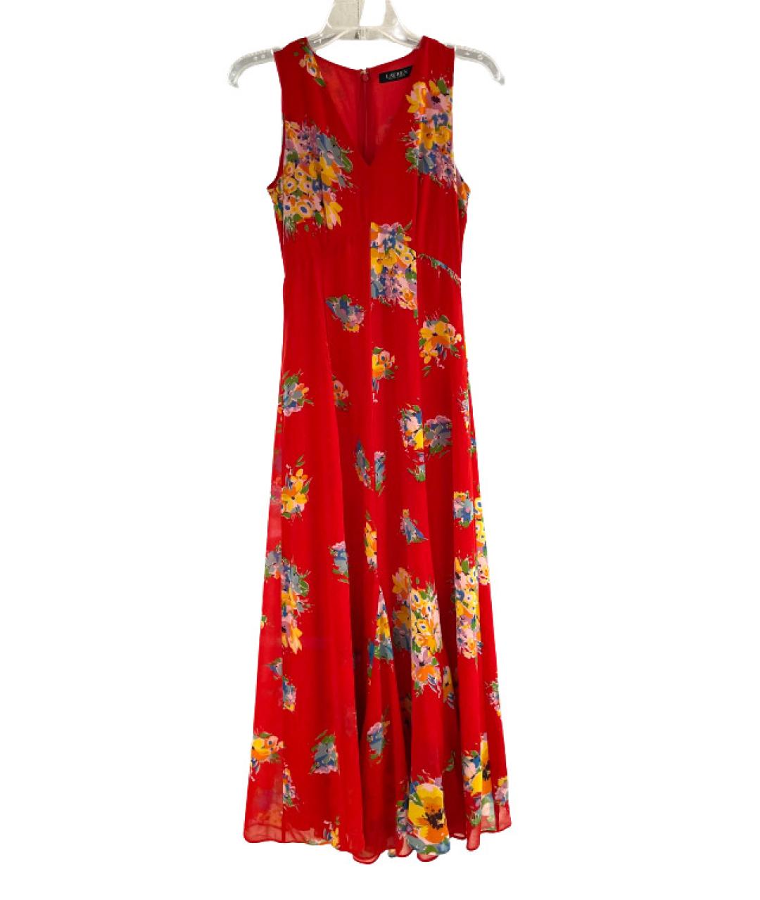 RALPH LAUREN Красное полиэстеровое повседневное платье, фото 10
