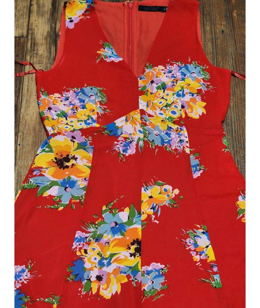 RALPH LAUREN Красное полиэстеровое повседневное платье, фото 8