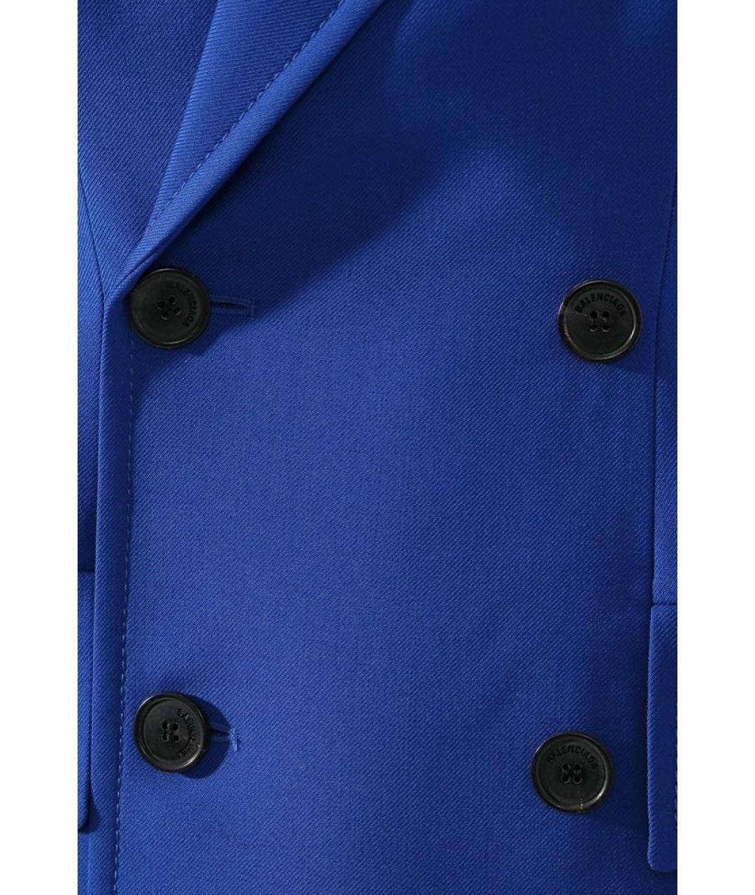 BALENCIAGA Темно-синее шерстяное пальто, фото 3