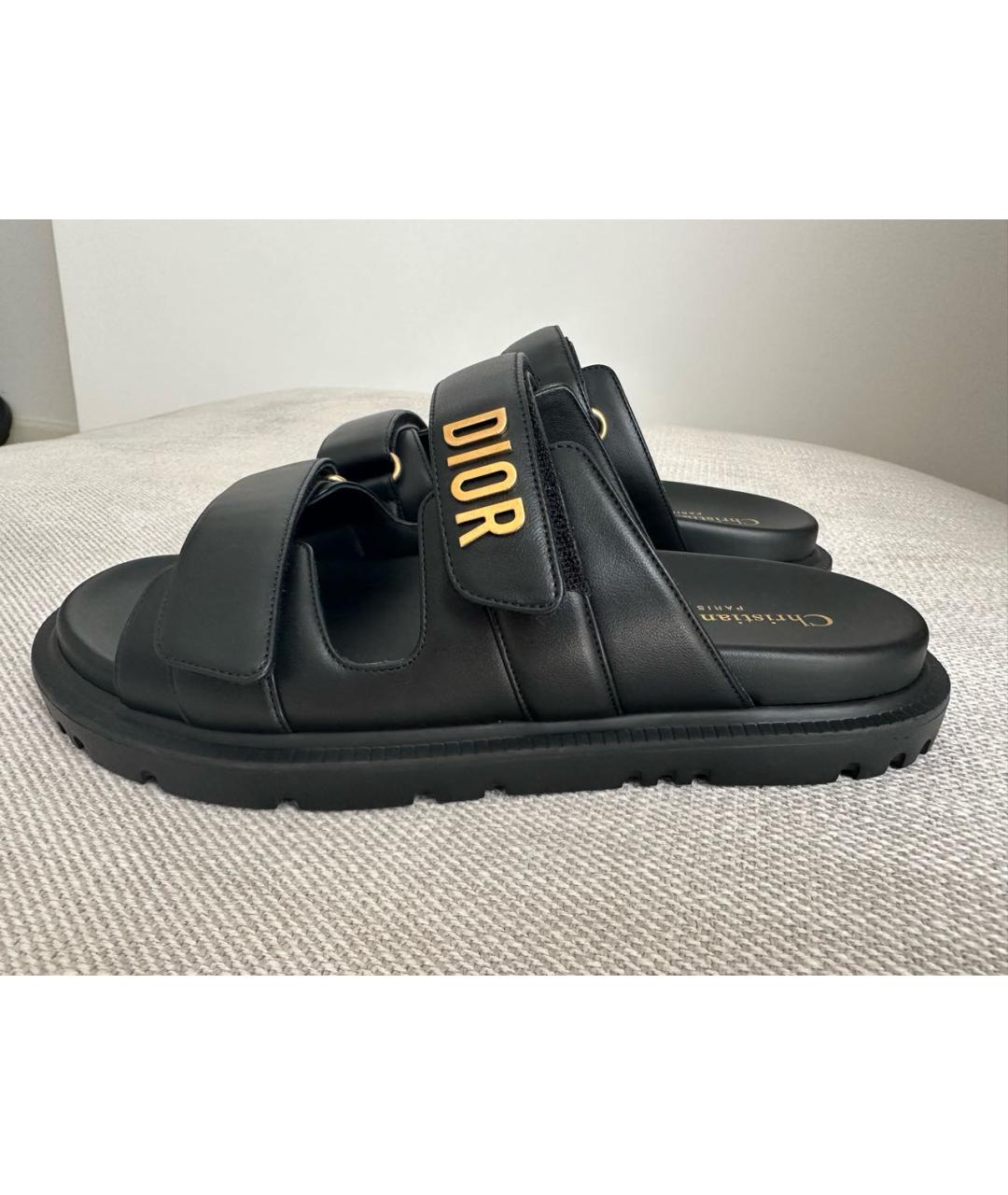 CHRISTIAN DIOR PRE-OWNED Черные кожаные сандалии, фото 8