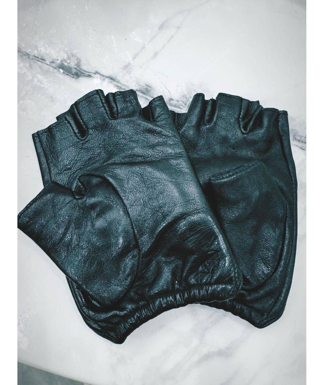 KARL LAGERFELD Черные кожаные перчатки, фото 2