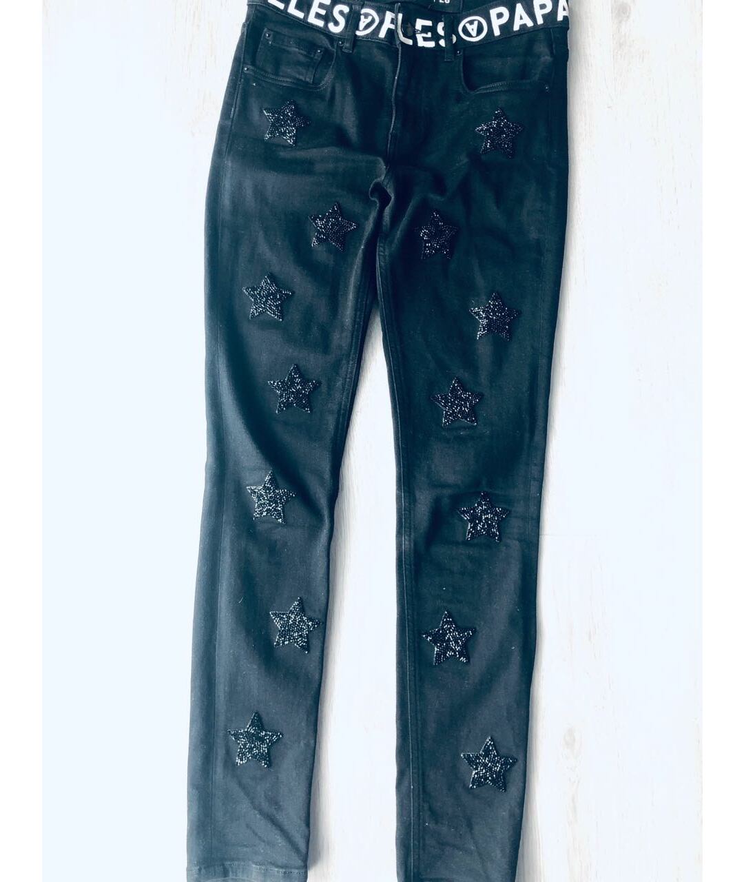 FILLES A PAPA Черные хлопко-эластановые джинсы слим, фото 9