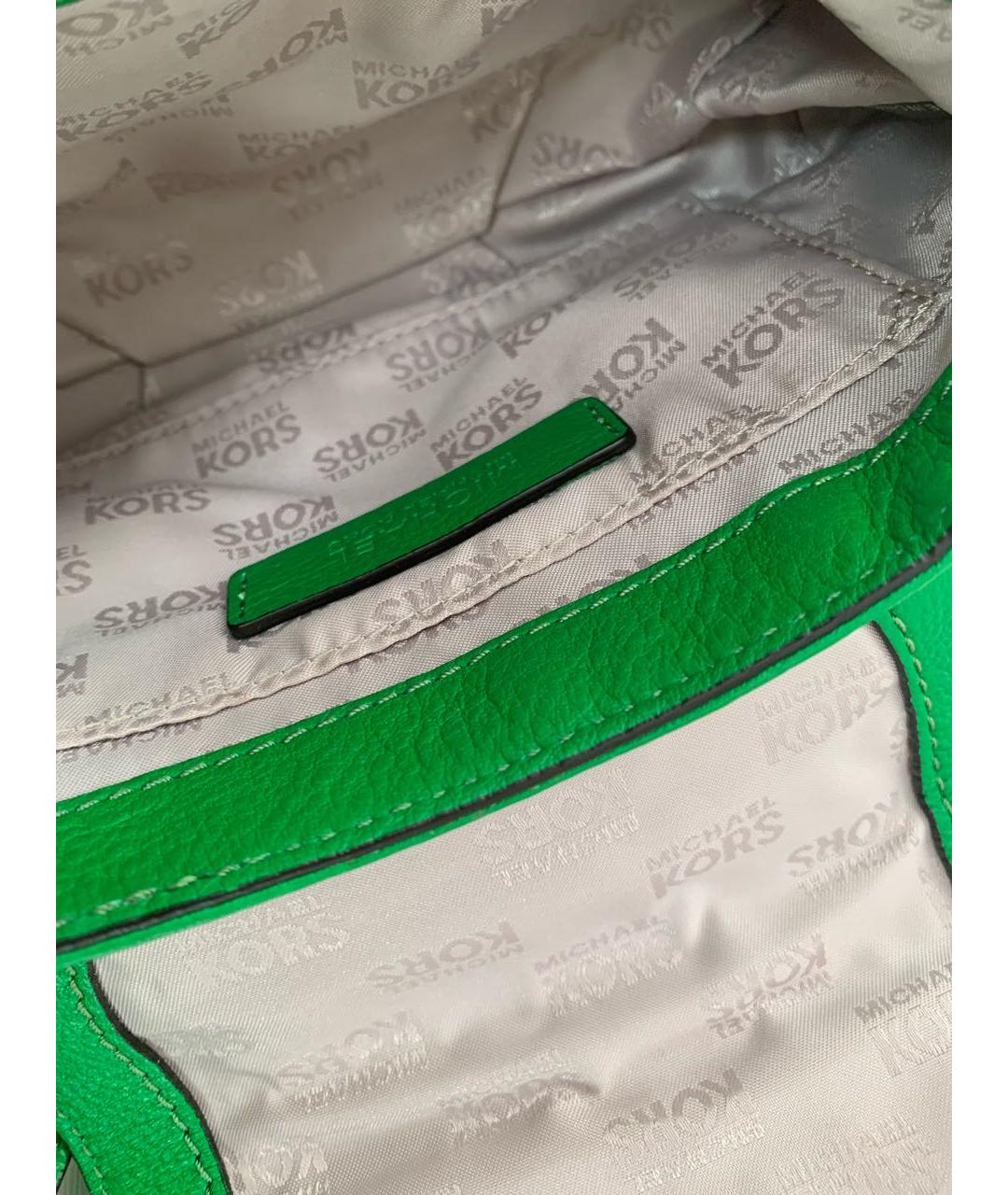 MICHAEL KORS Зеленая кожаная сумка через плечо, фото 4