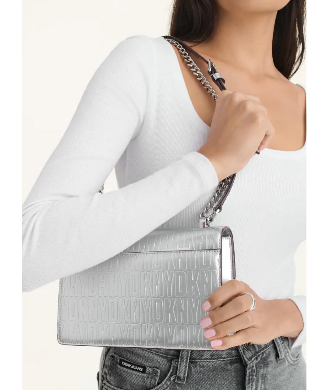DKNY Серебряная сумка через плечо, фото 5