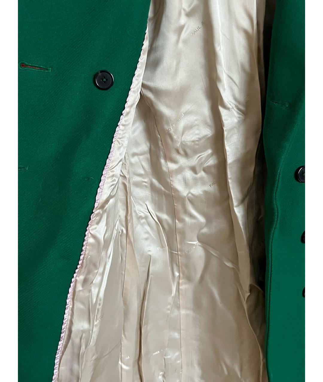 PAUL & JOE Зеленые шерстяное пальто, фото 3