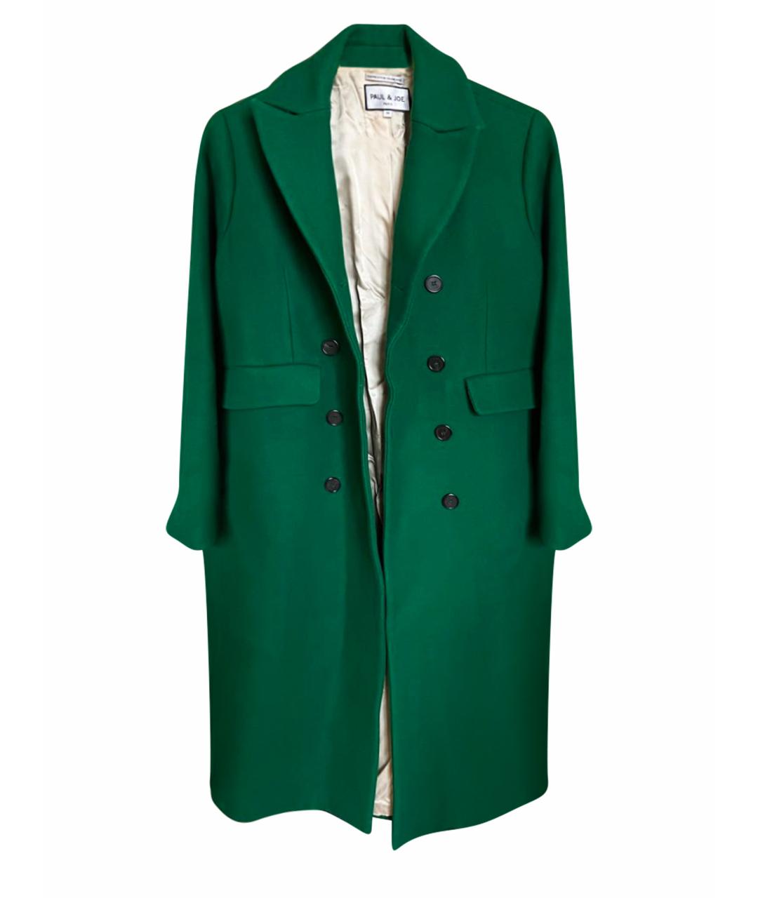 PAUL & JOE Зеленые шерстяное пальто, фото 1