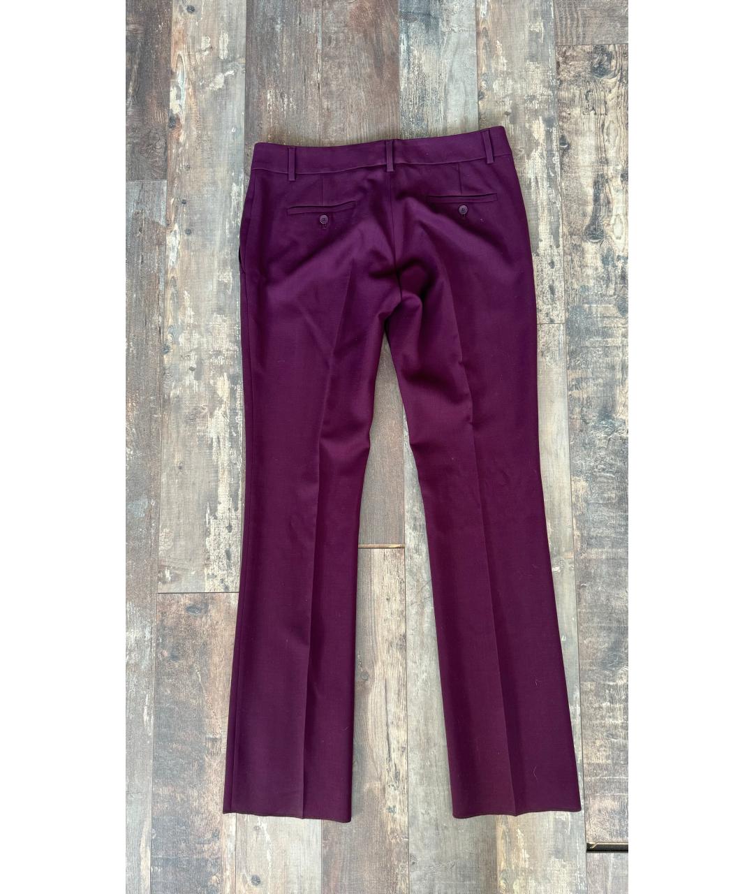 ETRO Бордовые шерстяные прямые брюки, фото 3
