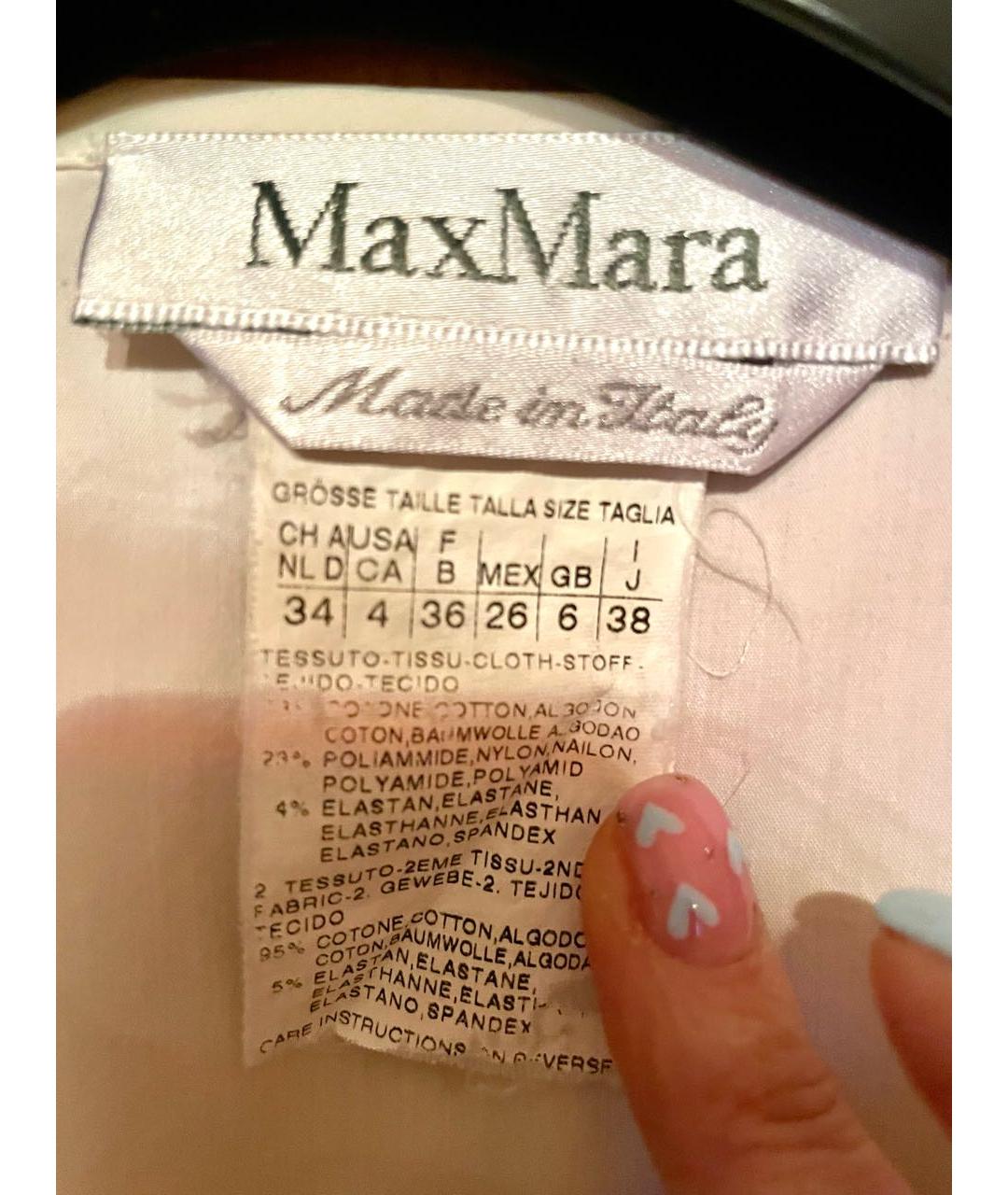 MAX MARA Белая хлопковая блузы, фото 3