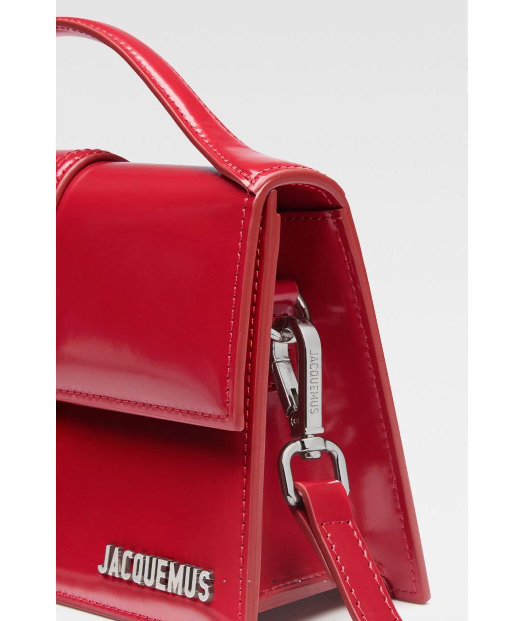 JACQUEMUS Красная кожаная сумка с короткими ручками, фото 4