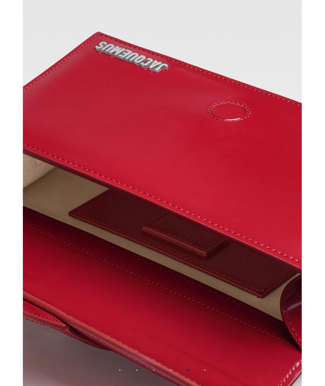 JACQUEMUS Красная кожаная сумка с короткими ручками, фото 5