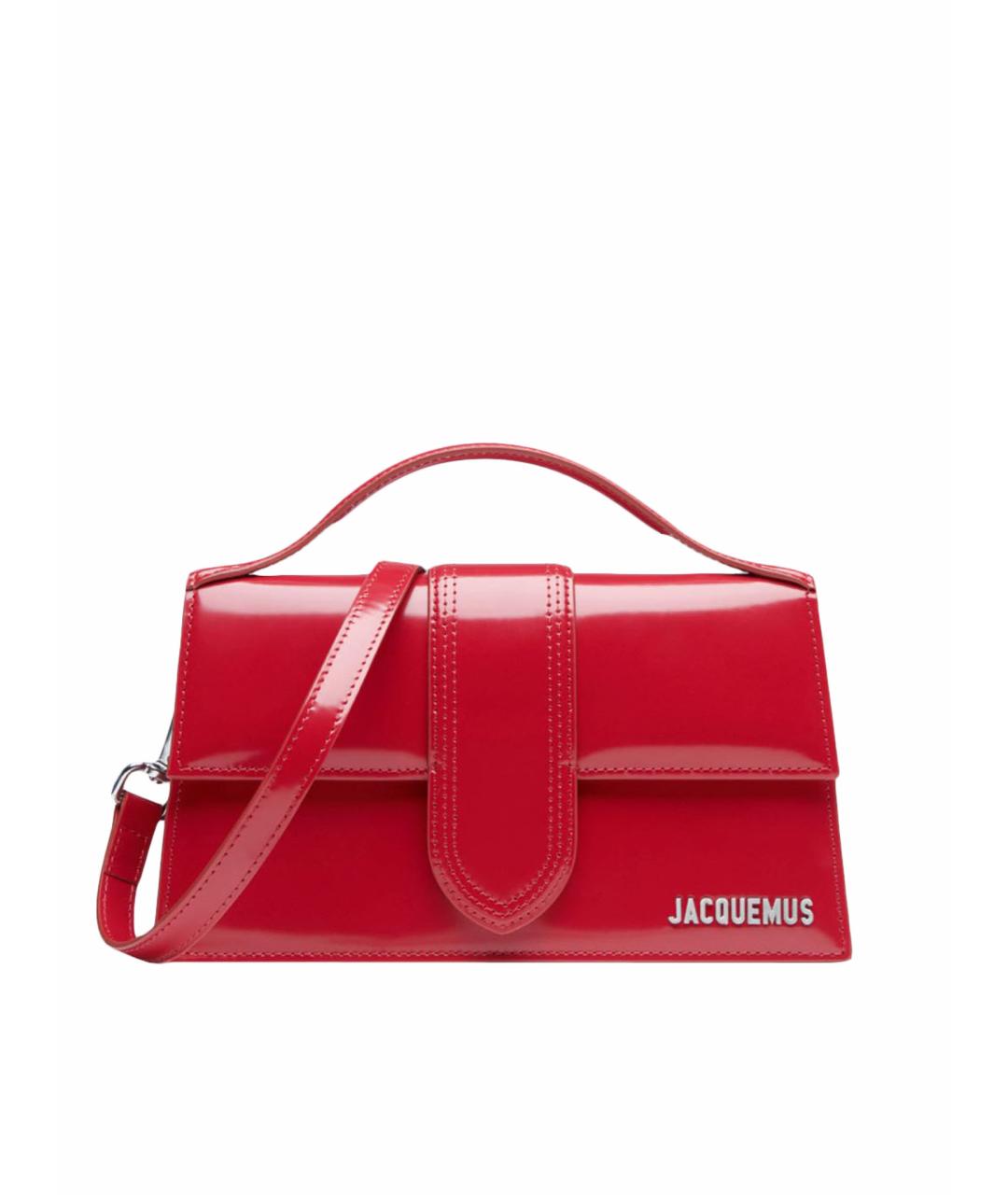 JACQUEMUS Красная кожаная сумка с короткими ручками, фото 1