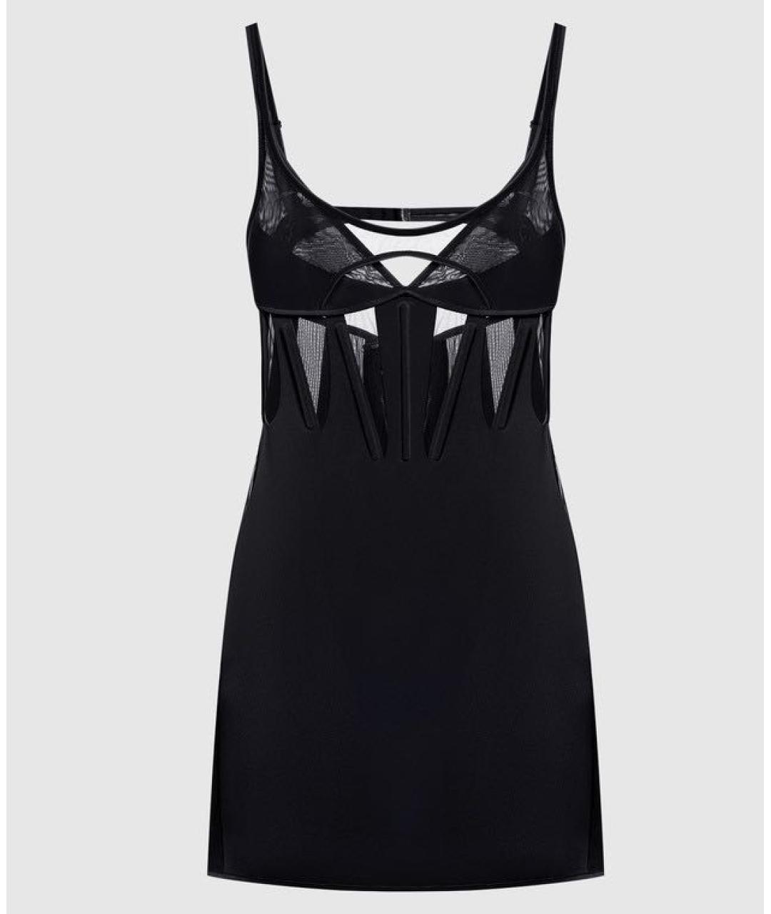 MUGLER Черное полиэстеровое коктейльное платье, фото 6