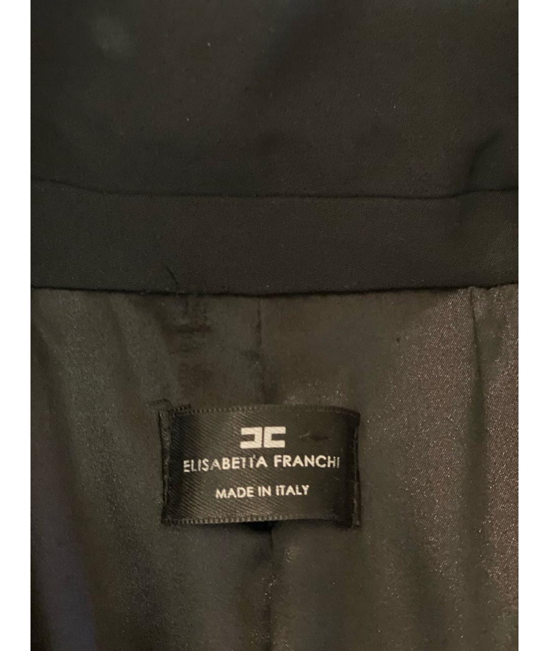 ELISABETTA FRANCHI Черный полиэстеровый жакет/пиджак, фото 4