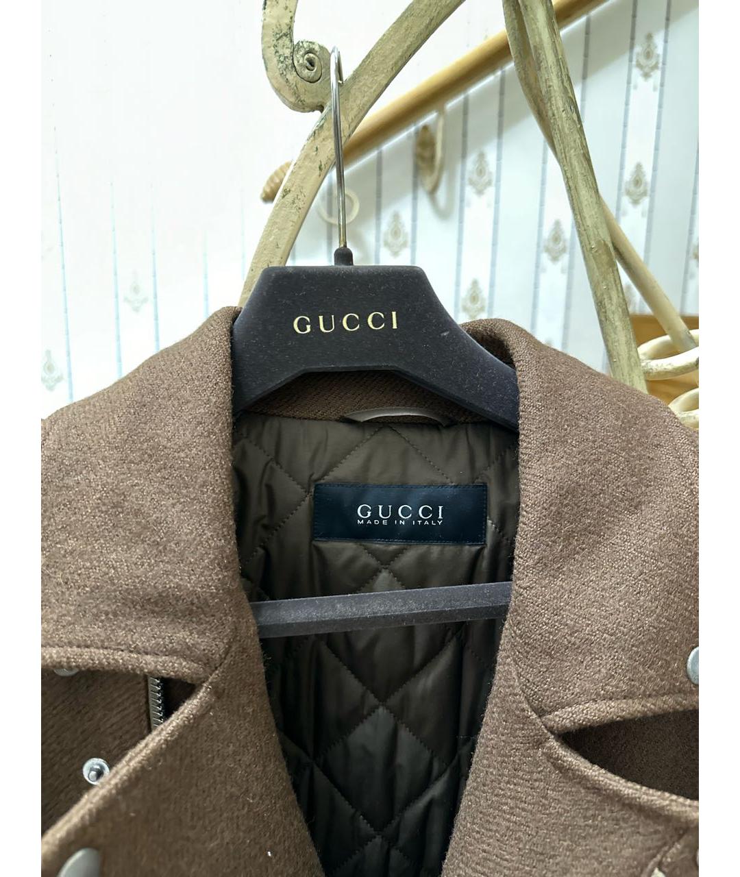 GUCCI Коричневая шерстяная куртка, фото 3