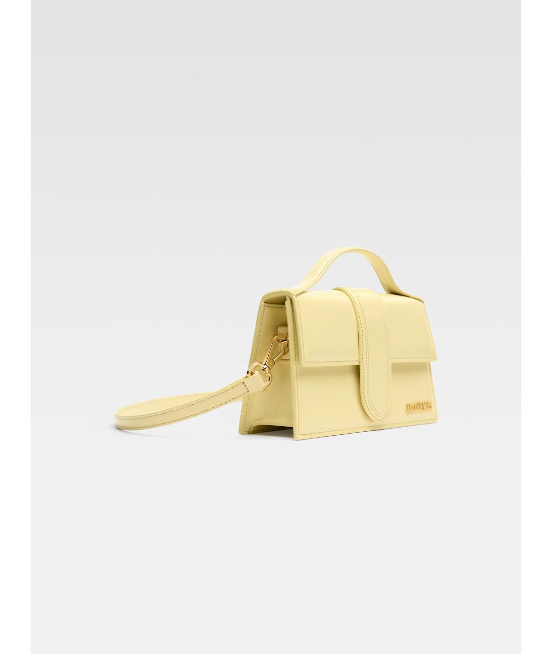 JACQUEMUS Желтая кожаная сумка через плечо, фото 3