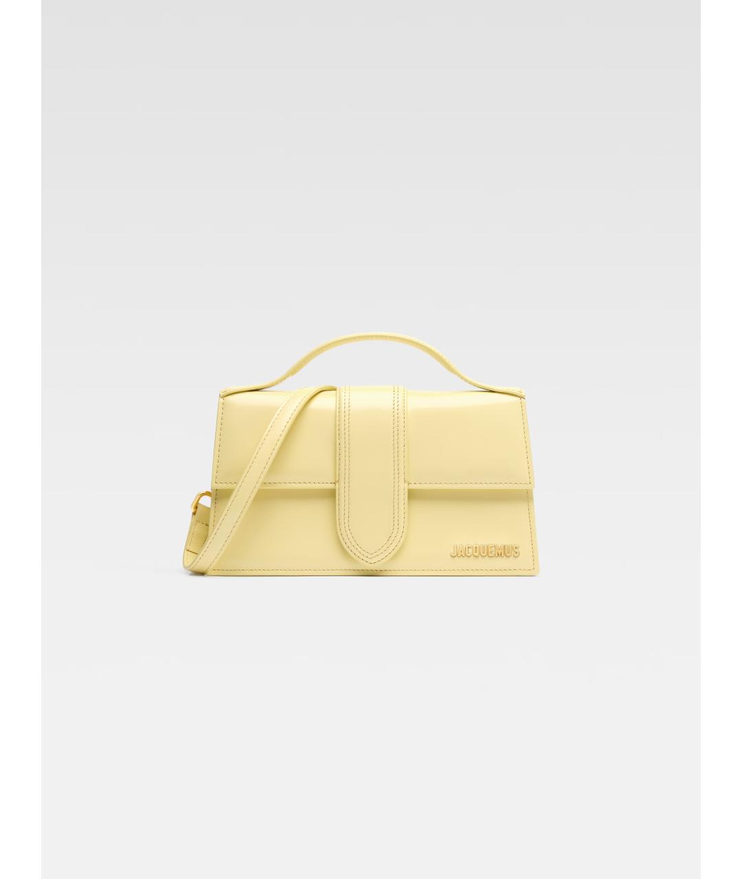 JACQUEMUS Желтая кожаная сумка через плечо, фото 5