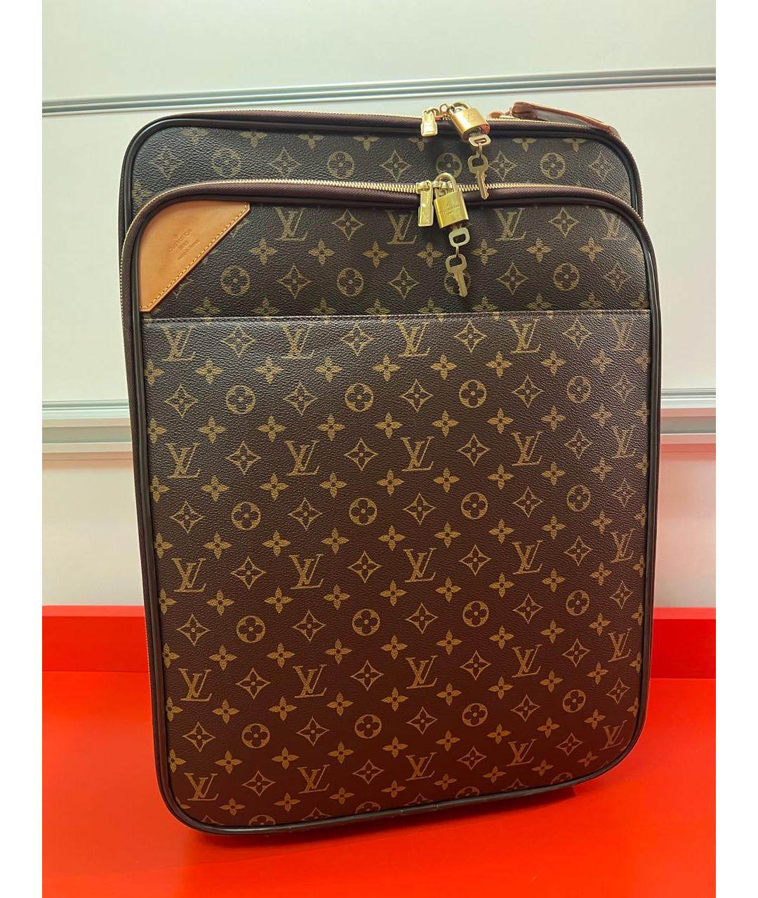 LOUIS VUITTON PRE-OWNED Коричневый чемодан, фото 9