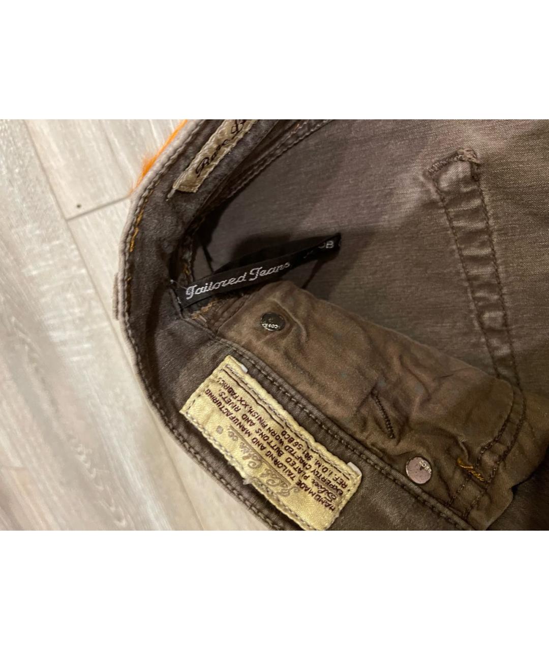 JACOB COHEN Коричневые хлопко-эластановые прямые джинсы, фото 6