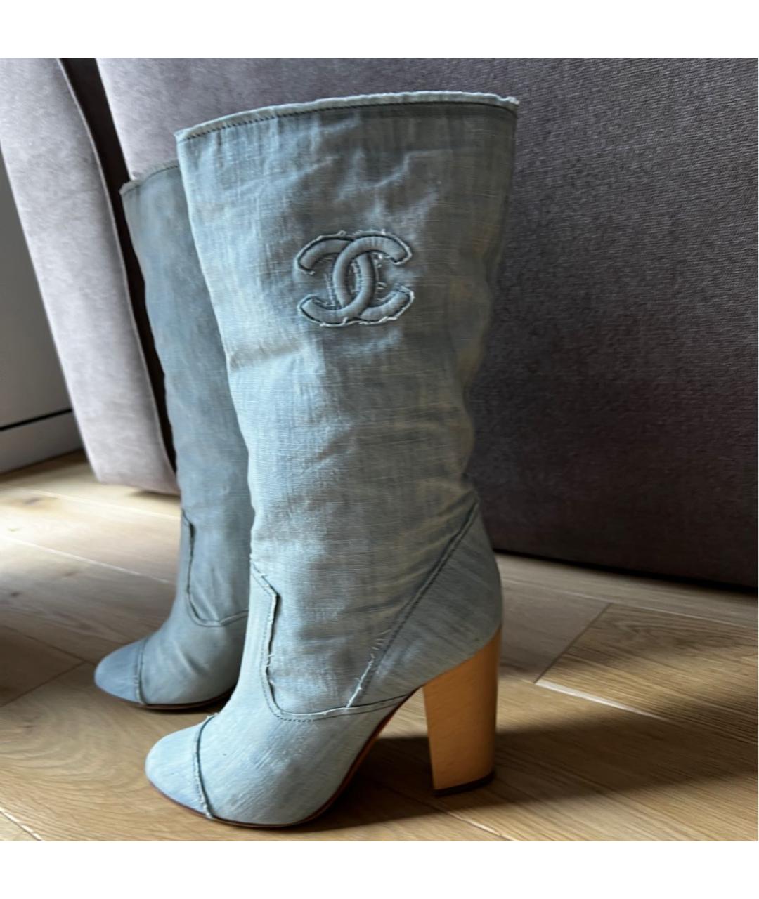 CHANEL Голубые полусапоги, фото 2