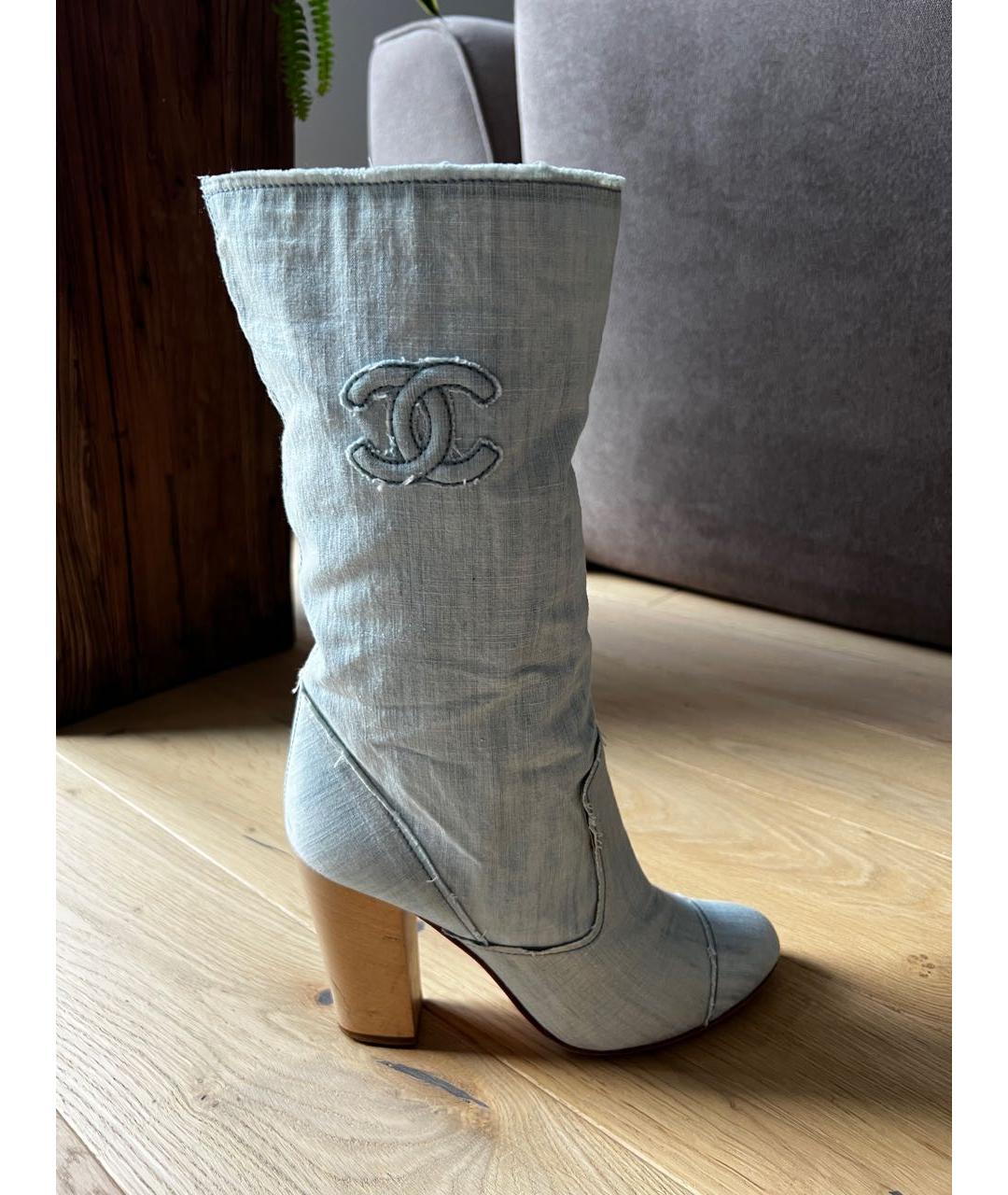 CHANEL Голубые полусапоги, фото 4