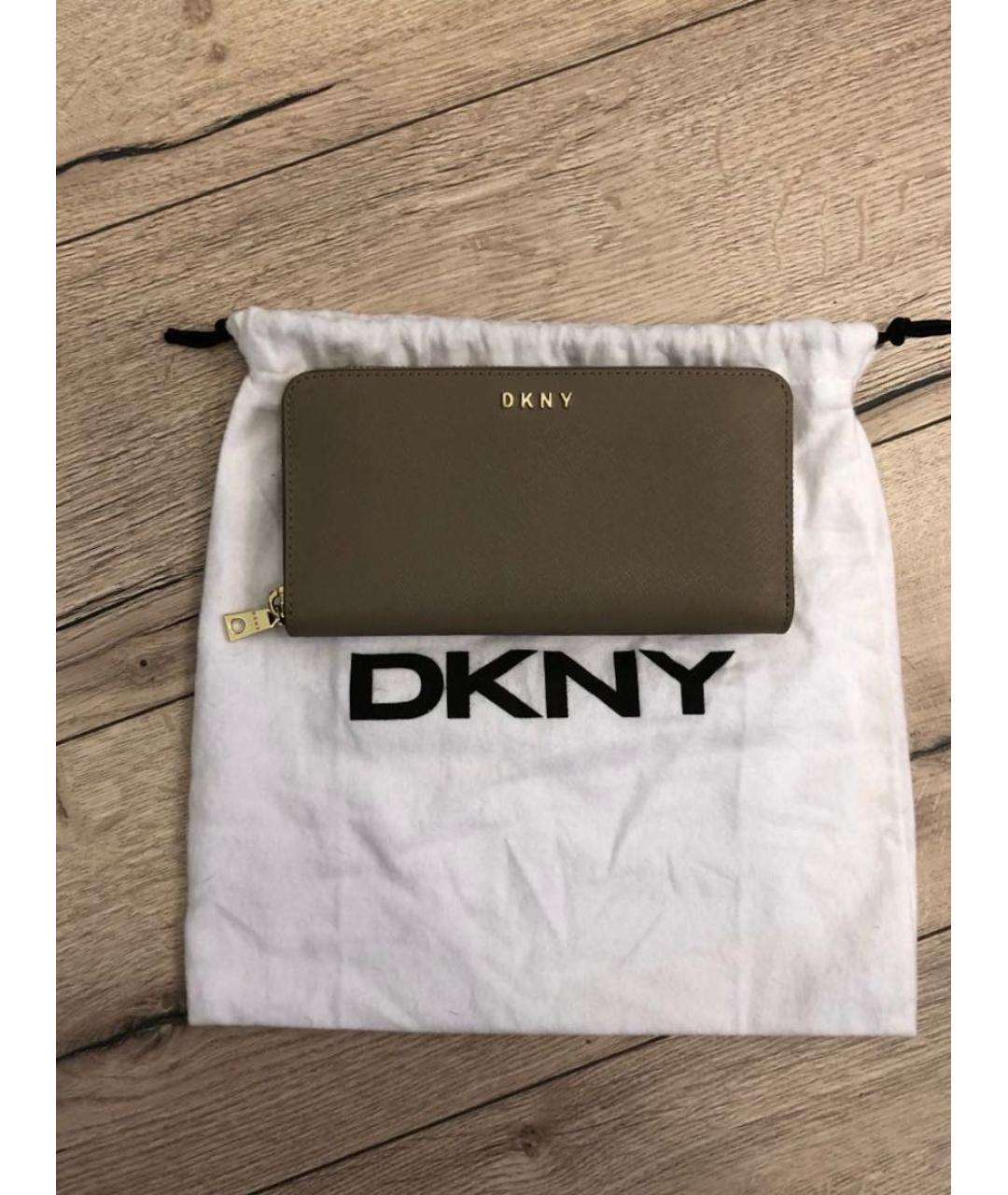 DKNY Бежевый кожаный кошелек, фото 7