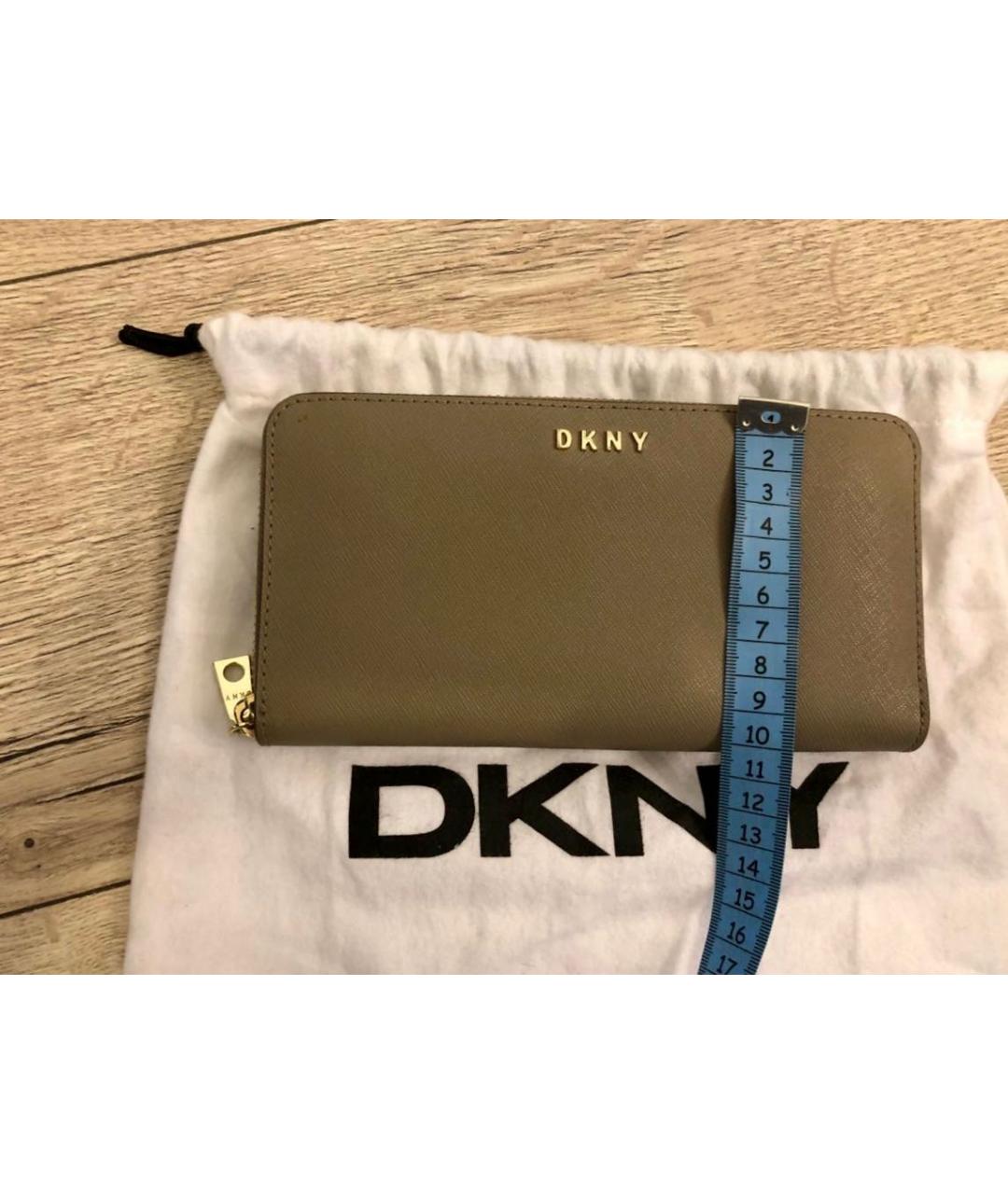 DKNY Бежевый кожаный кошелек, фото 6