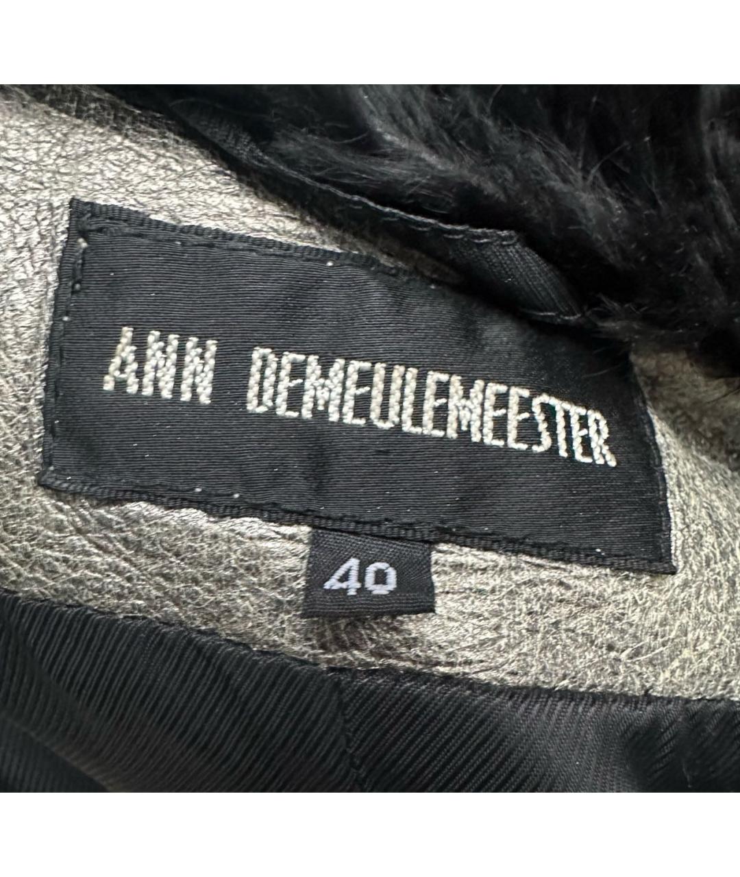 ANN DEMEULEMEESTER Антрацитовая кожаная куртка, фото 6