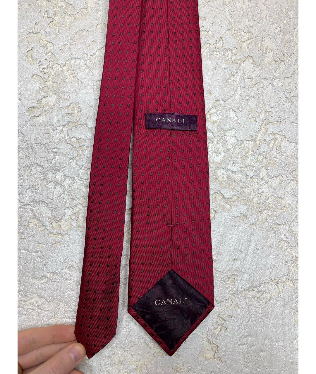 CANALI Бордовый шелковый галстук, фото 3