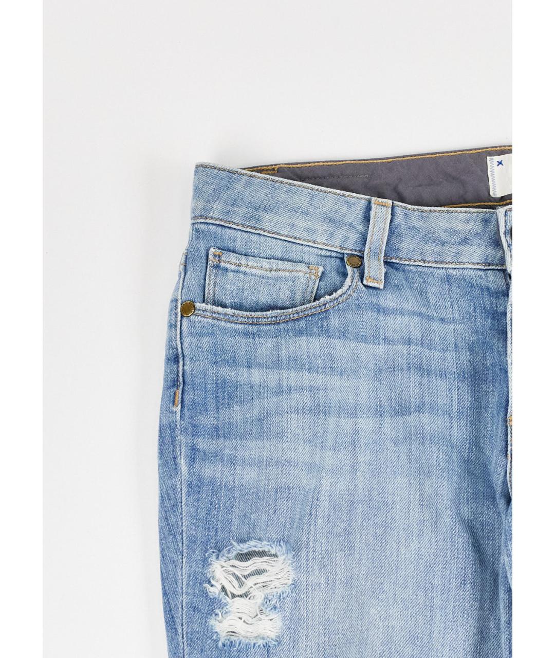 PAIGE Голубые хлопковые прямые джинсы, фото 4