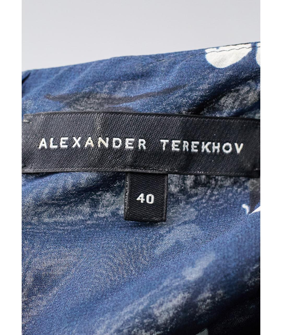 ALEXANDER TEREKHOV Синее шелковое повседневное платье, фото 3