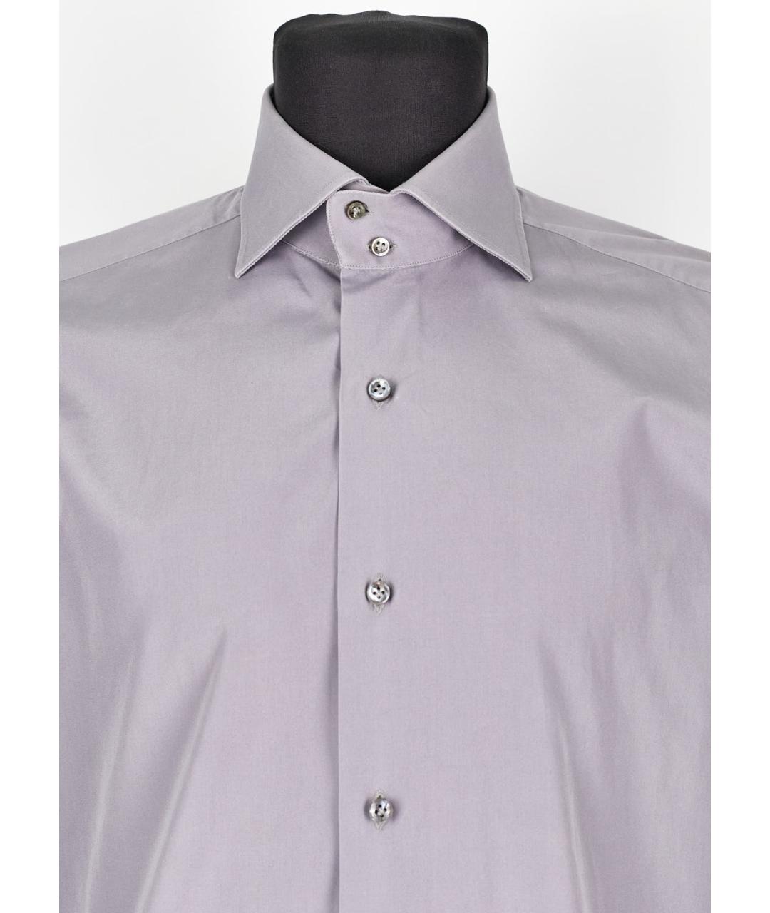 PATRICK HELLMANN Фиолетовая хлопковая классическая рубашка, фото 4