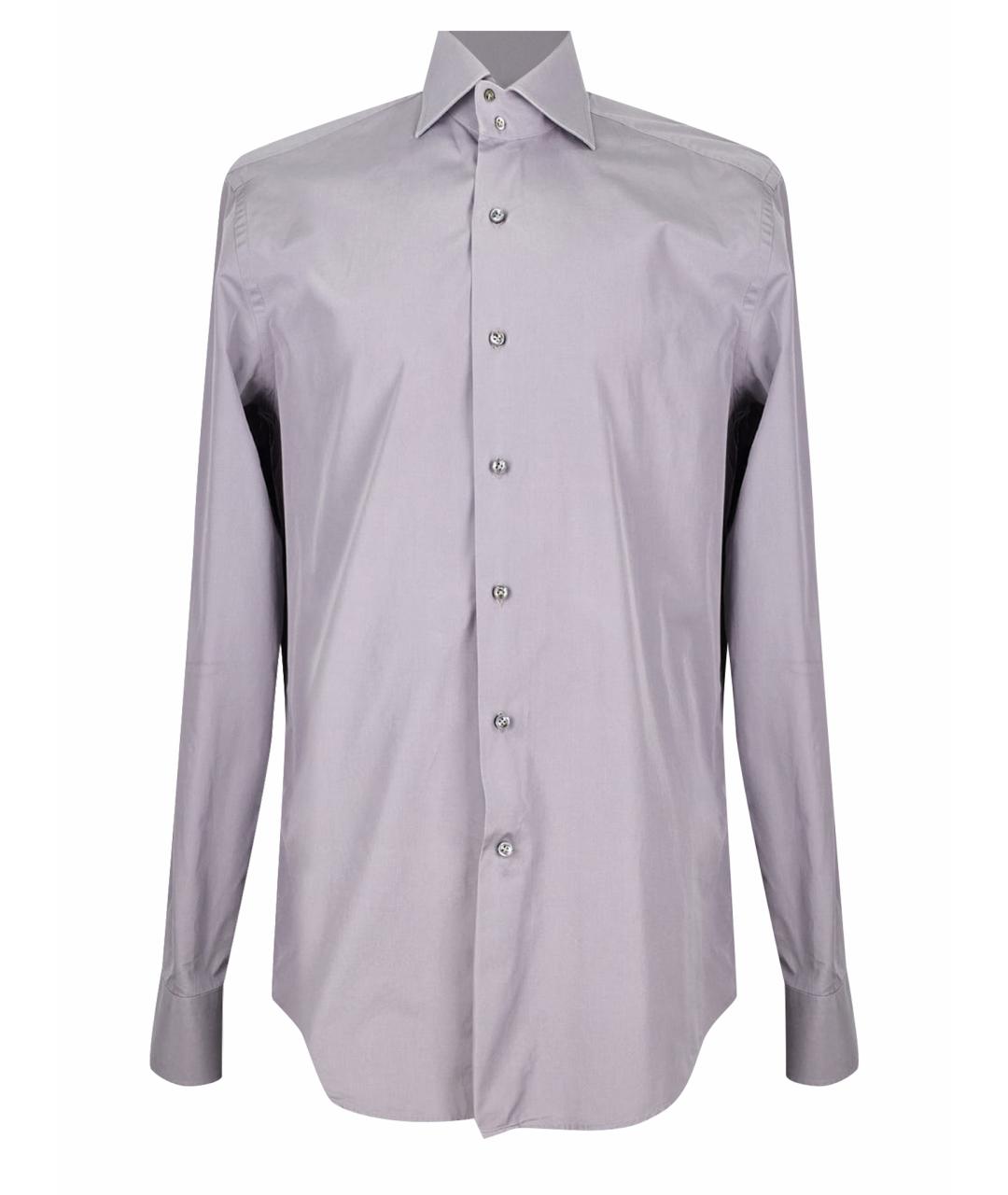 PATRICK HELLMANN Фиолетовая хлопковая классическая рубашка, фото 1