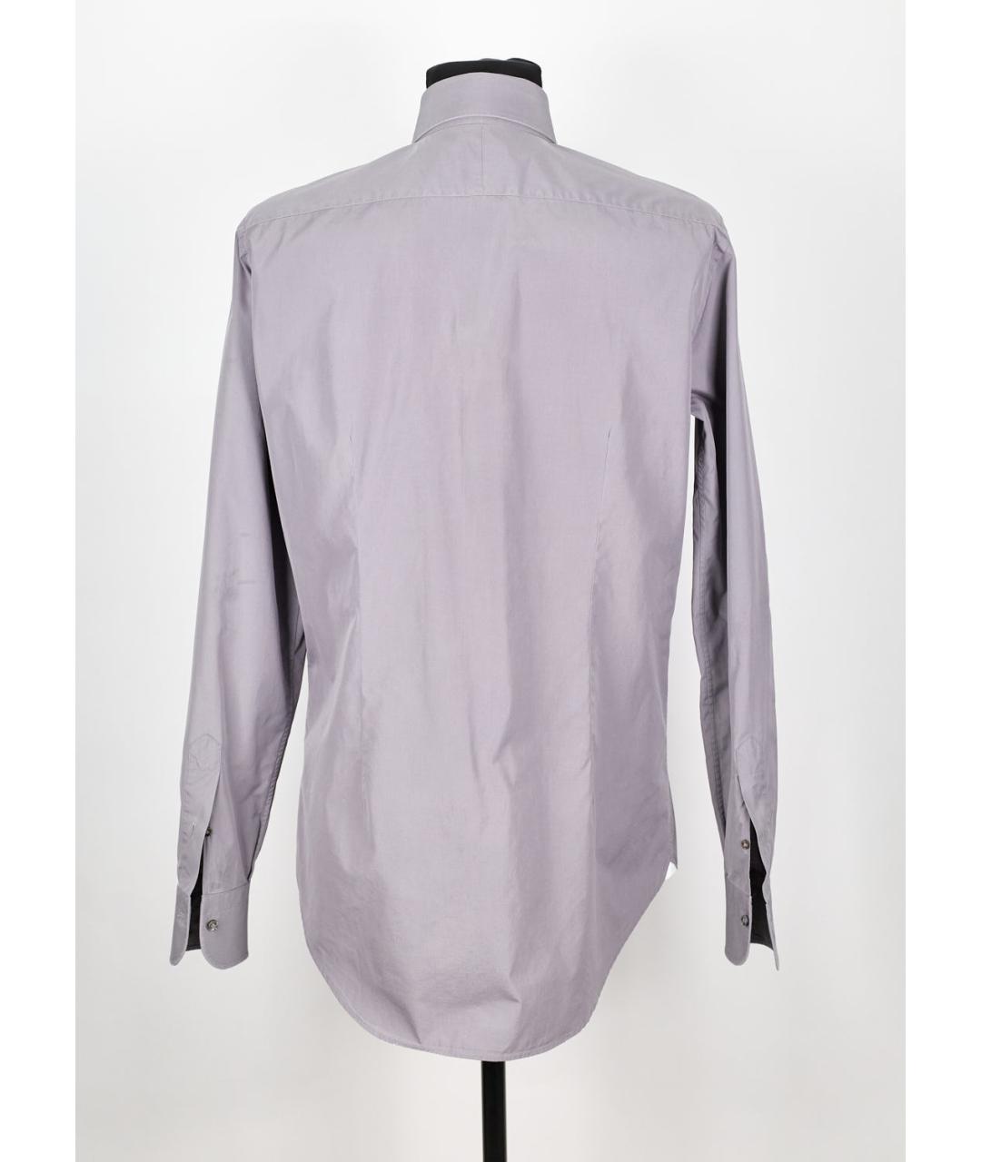 PATRICK HELLMANN Фиолетовая хлопковая классическая рубашка, фото 2