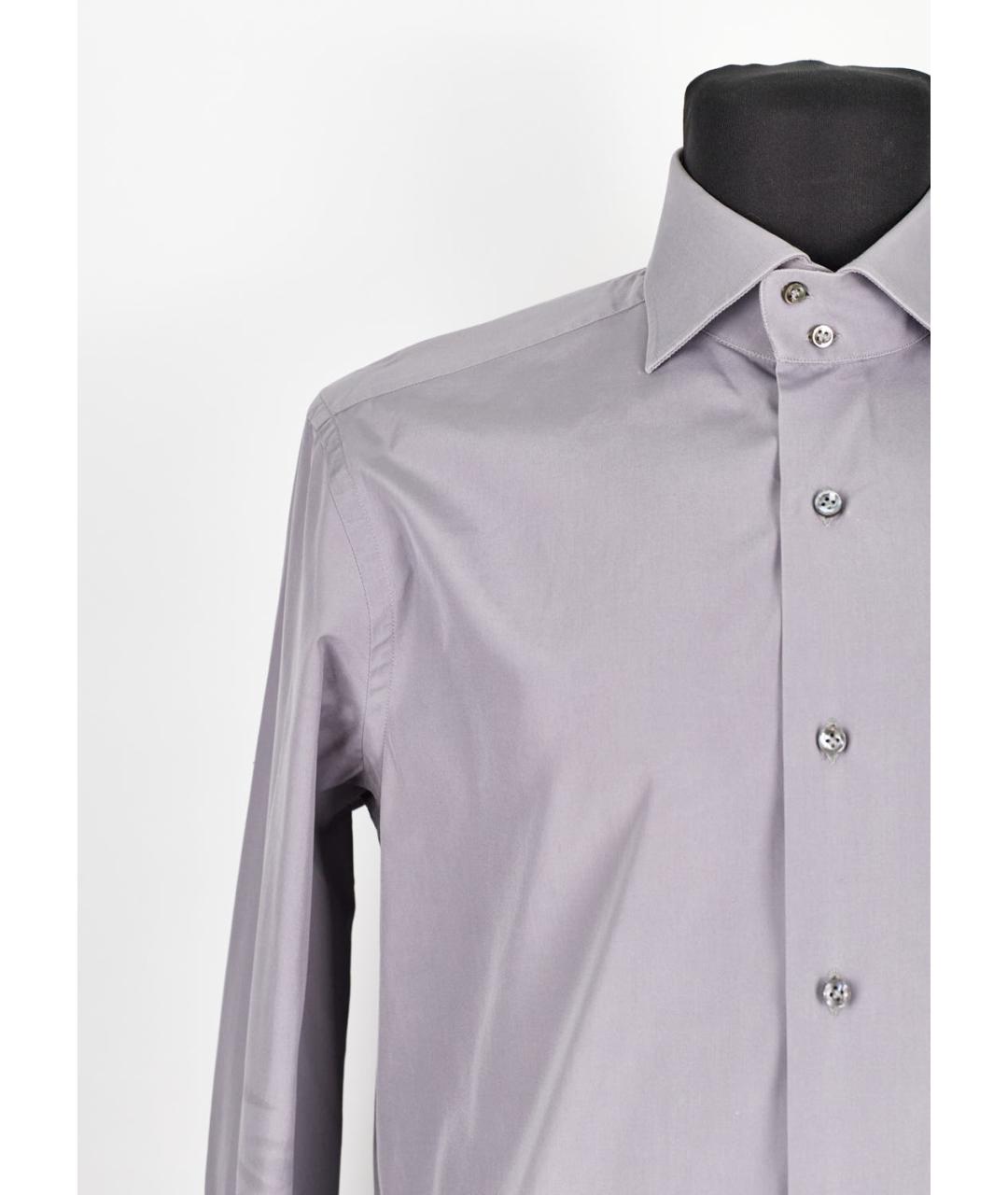 PATRICK HELLMANN Фиолетовая хлопковая классическая рубашка, фото 5