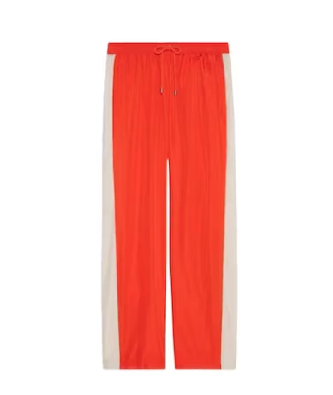 GUCCI Оранжевое полиэстеровые повседневные брюки, фото 1