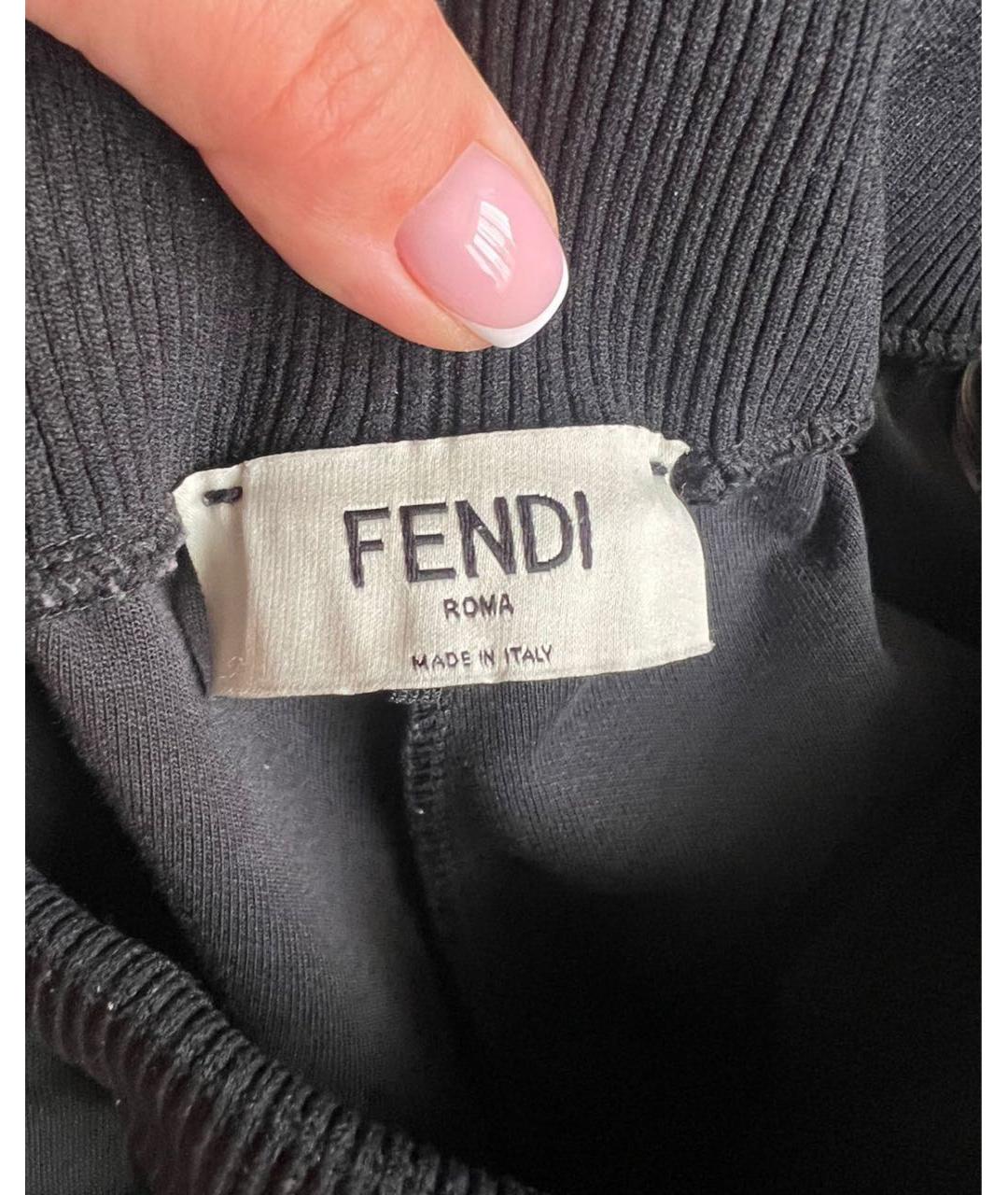 FENDI Черные полиэстеровые спортивные брюки и шорты, фото 6
