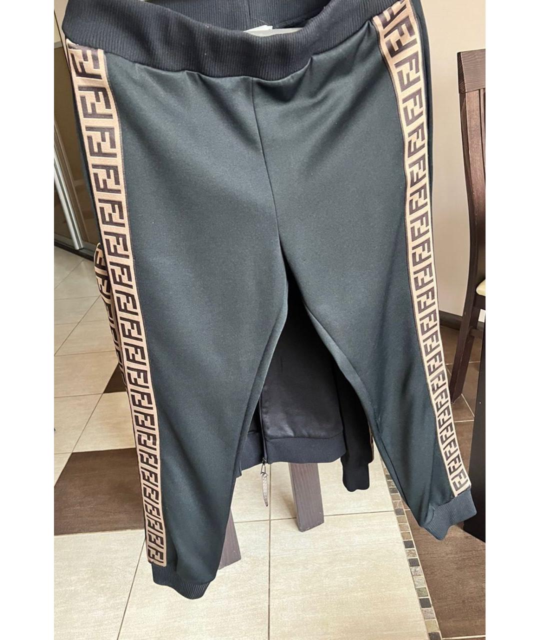 FENDI Черные полиэстеровые спортивные брюки и шорты, фото 2