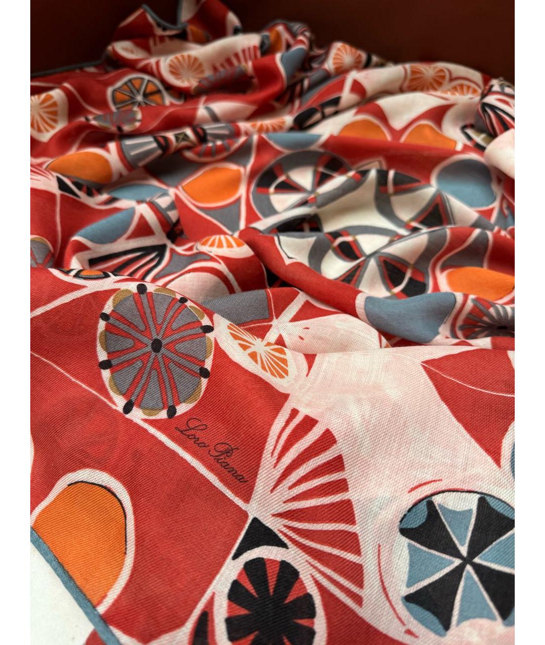 LORO PIANA Оранжевый кашемировый платок, фото 3
