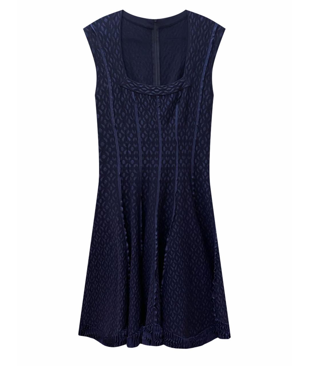 ALAIA Темно-синее шерстяное коктейльное платье, фото 1