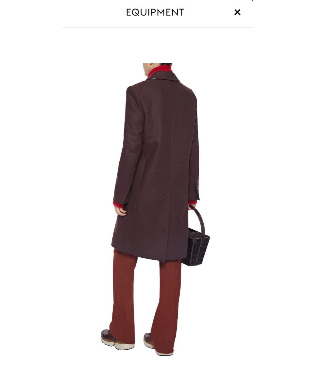 EQUIPMENT Бордовое шерстяное пальто, фото 3