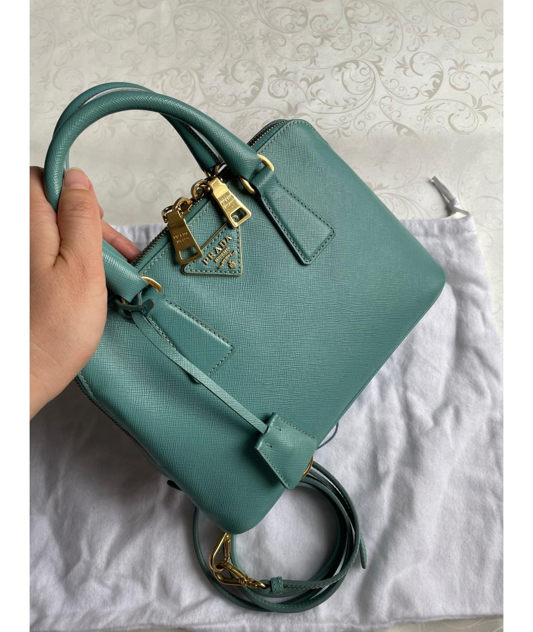 PRADA Голубая кожаная сумка через плечо, фото 2