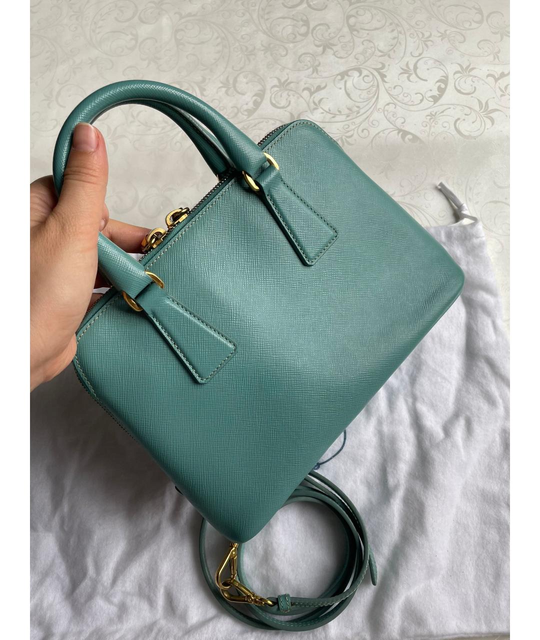 PRADA Голубая кожаная сумка через плечо, фото 3