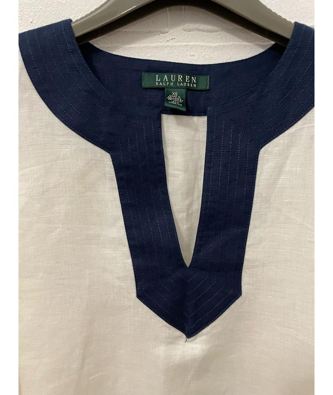 RALPH LAUREN Белая льняная блузы, фото 4
