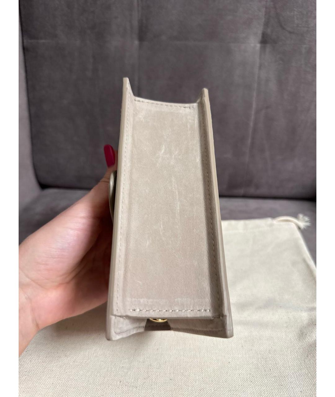 JACQUEMUS Бежевая замшевая сумка через плечо, фото 7