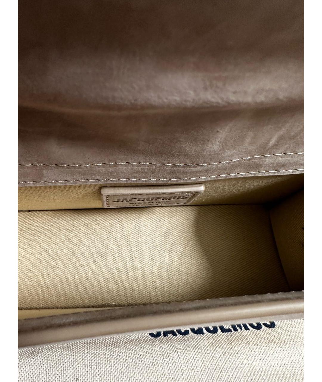JACQUEMUS Бежевая замшевая сумка через плечо, фото 8