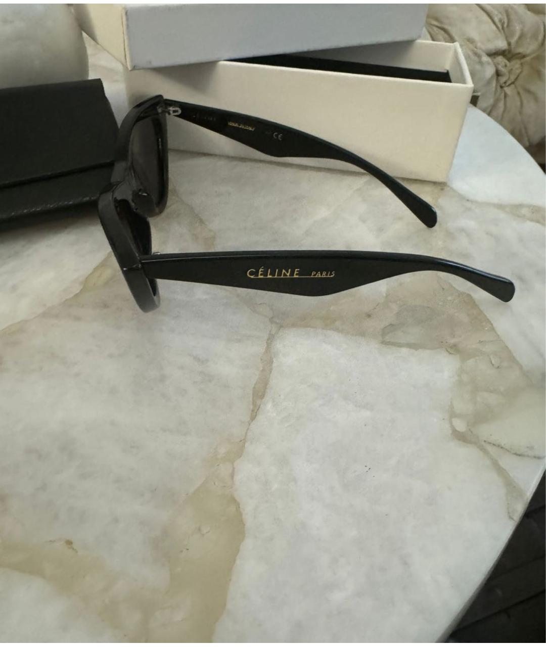 CELINE Черные пластиковые солнцезащитные очки, фото 4